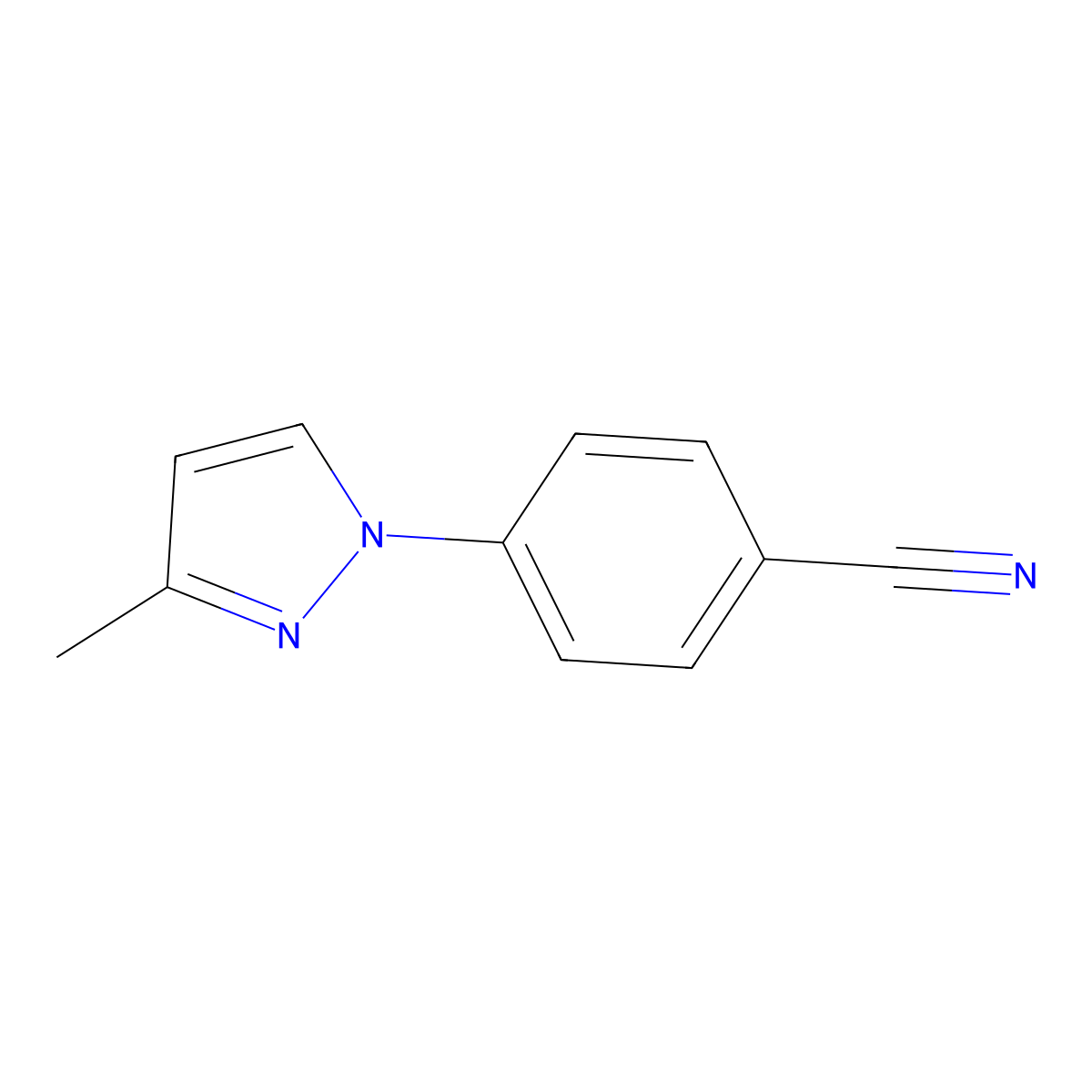 4-(3-methyl-1H-pyrazol-1-yl)benzonitrile molecular structure, CAS 1247624-53-8