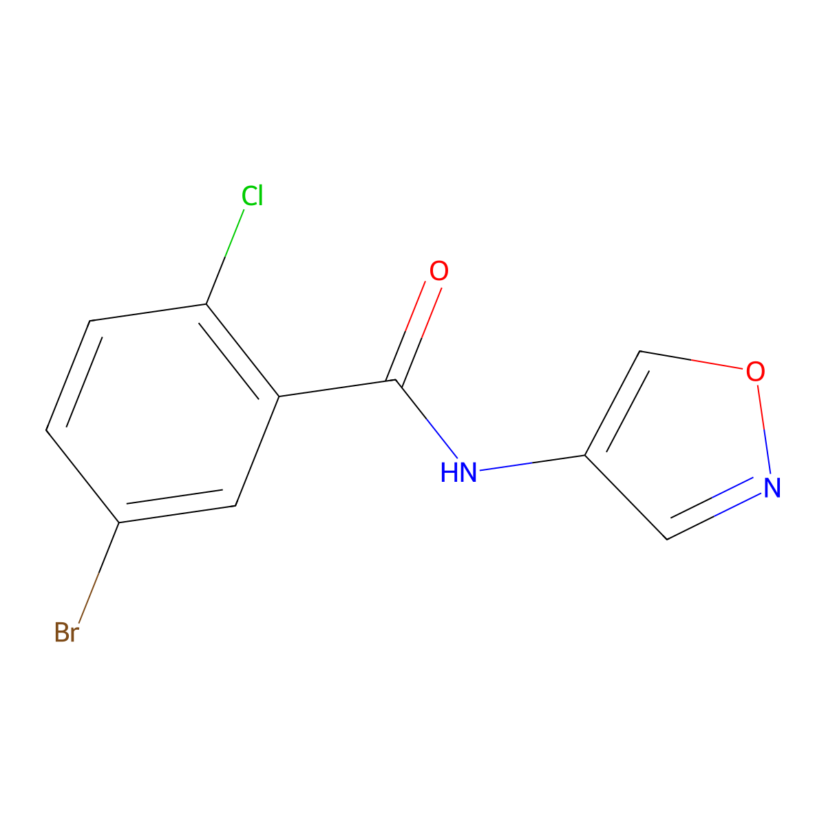5-bromo-2-chloro-N-(isoxazol-4-yl)benzamide molecular structure, CAS 1247625-37-1