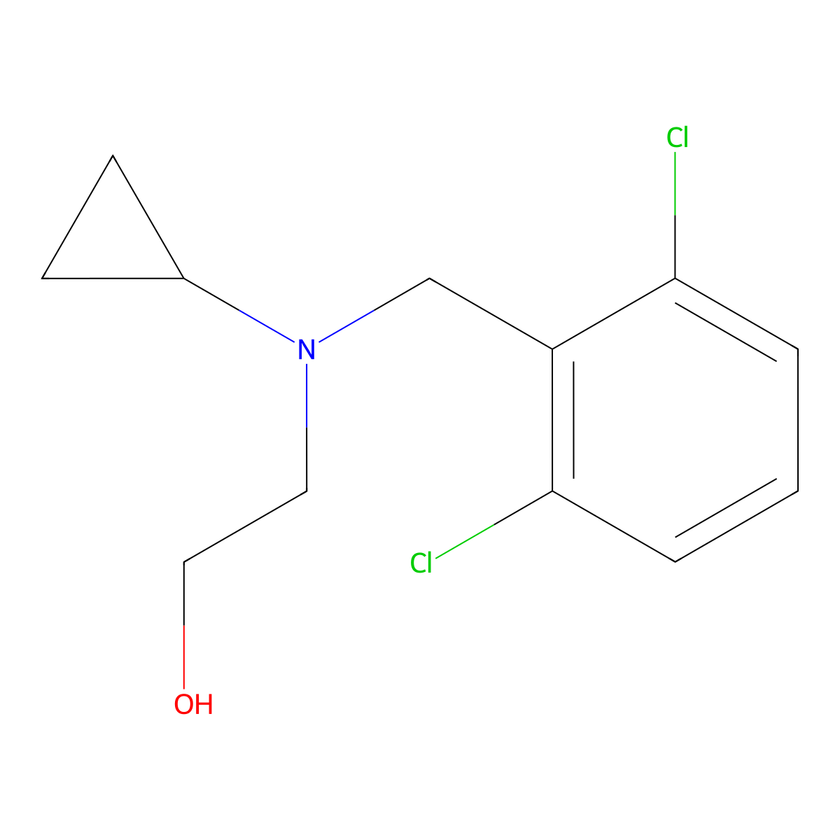 2-[Cyclopropyl-(2,6-dichloro-benzyl)-amino]-ethanol molecular structure, CAS 1247626-34-1