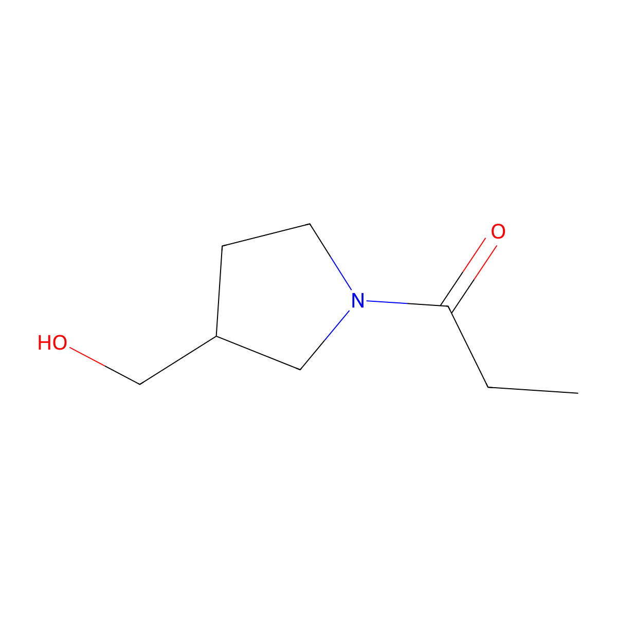 1-[3-(Hydroxymethyl)pyrrolidin-1-yl]propan-1-one molecular structure, CAS 1247626-90-9