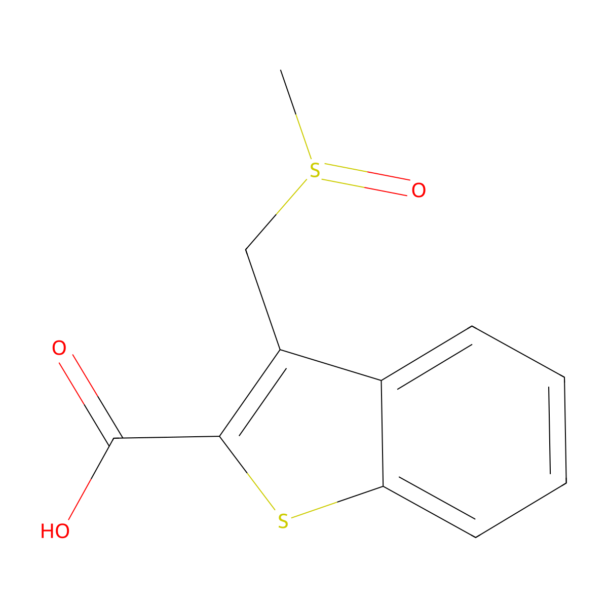 3-(Methanesulfinylmethyl)-1-benzothiophene-2-carboxylic acid molecular structure, CAS 1247628-27-8