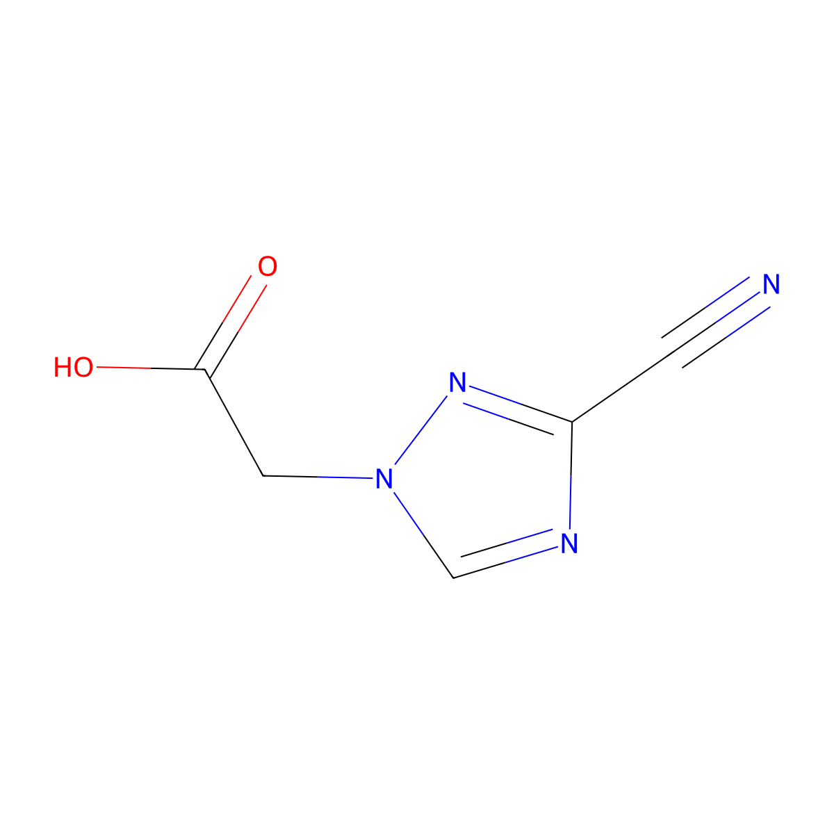 2-(3-cyano-1H-1,2,4-triazol-1-yl)acetic acid molecular structure, CAS 1247628-40-5