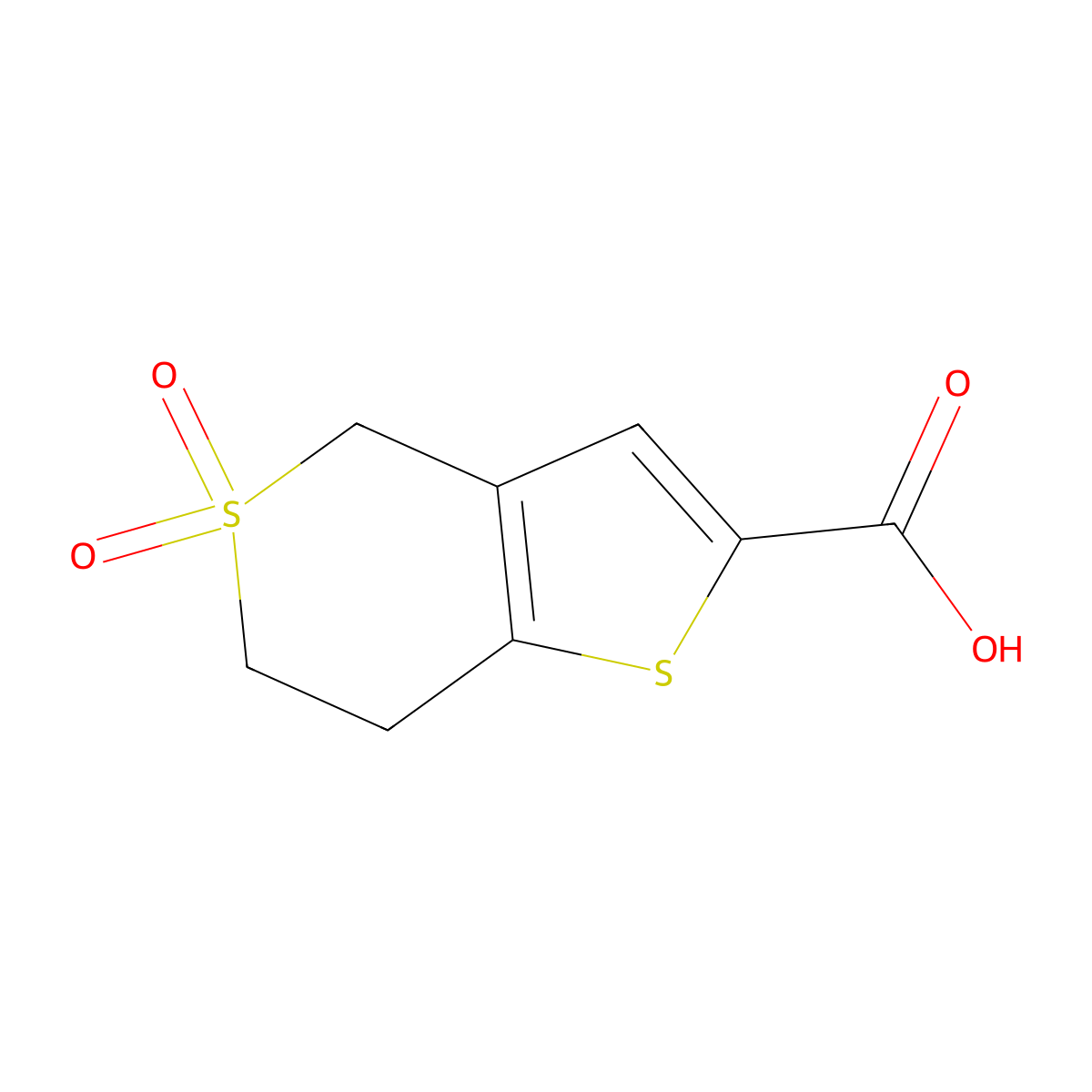 5,5-dioxo-4H,6H,7H-5lambda6-thieno[3,2-c]thiopyran-2-carboxylic acid molecular structure, CAS 1247630-44-9