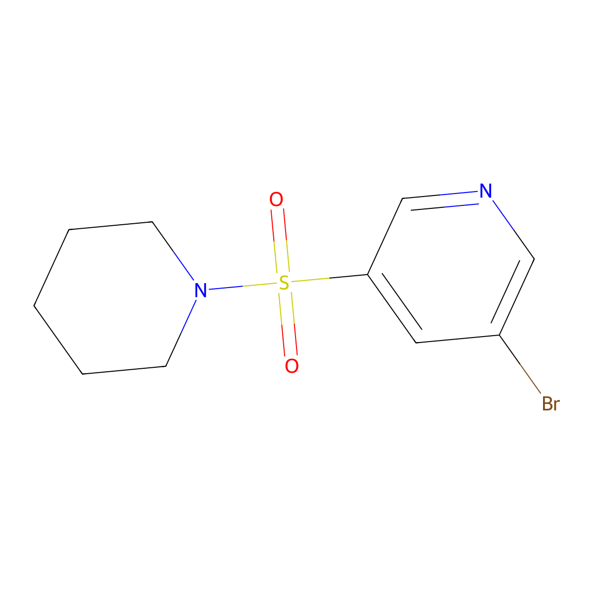 3-Bromo-5-(piperidin-1-ylsulfonyl)pyridine molecular structure, CAS 1247630-97-2