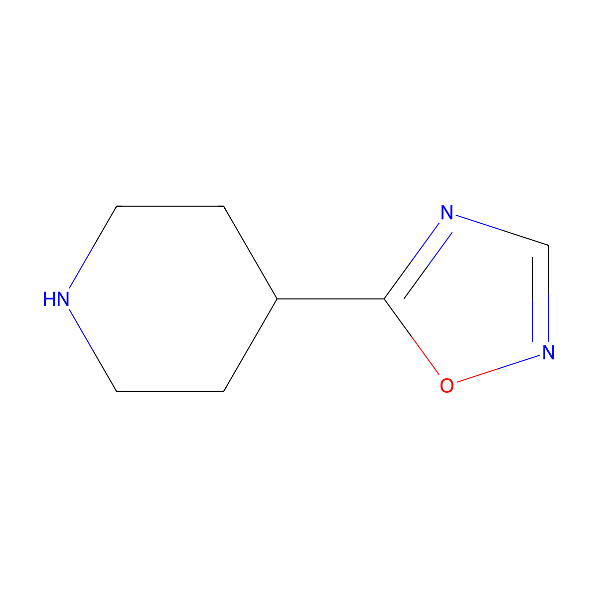 4-(1,2,4-Oxadiazol-5-YL)piperidine molecular structure, CAS 1247631-90-8
