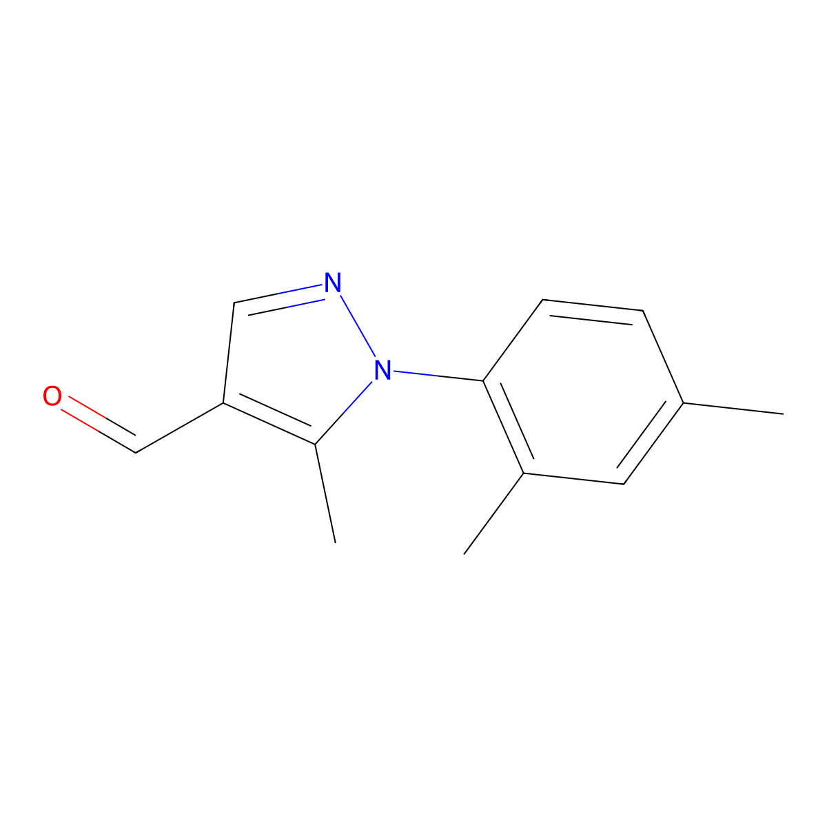 1-(2,4-Dimethylphenyl)-5-methyl-1H-pyrazole-4-carbaldehyde molecular structure, CAS 1247632-03-6