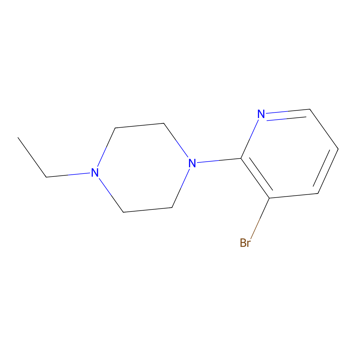 1-(3-Bromopyridin-2-yl)-4-ethylpiperazine molecular structure, CAS 1247634-54-3