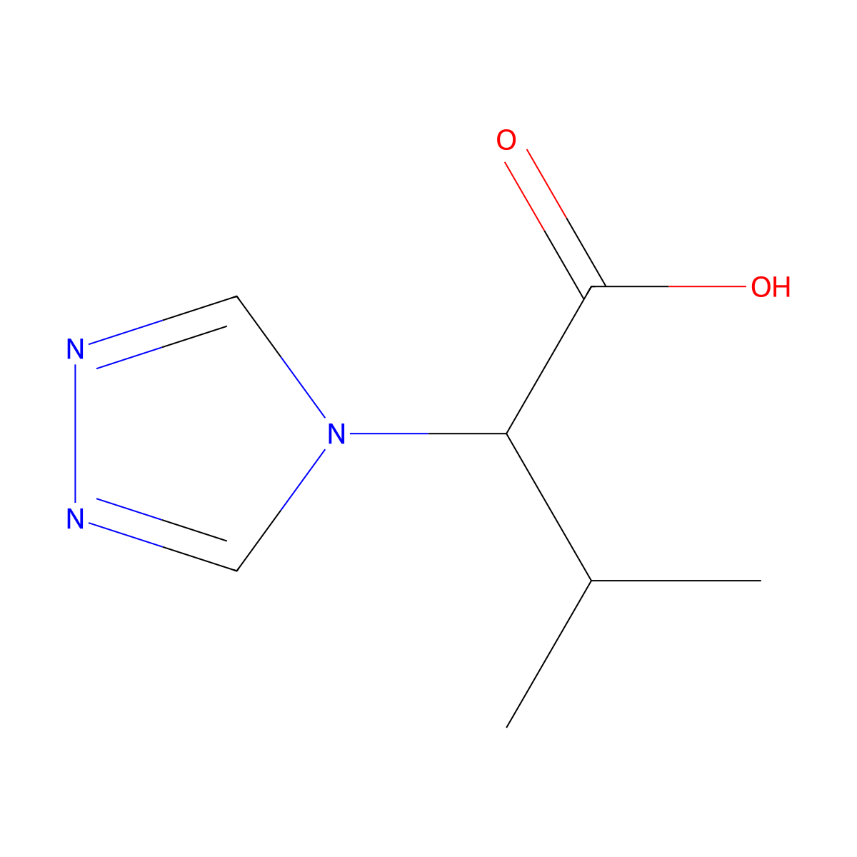 3-methyl-2-(4H-1,2,4-triazol-4-yl)butanoic acid molecular structure, CAS 1247634-81-6