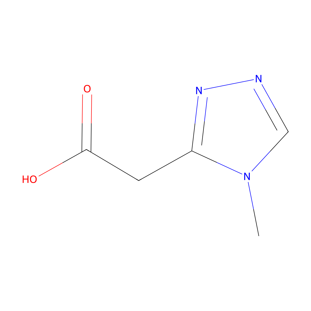 2-(4-methyl-4H-1,2,4-triazol-3-yl)acetic acid molecular structure, CAS 1247637-01-9