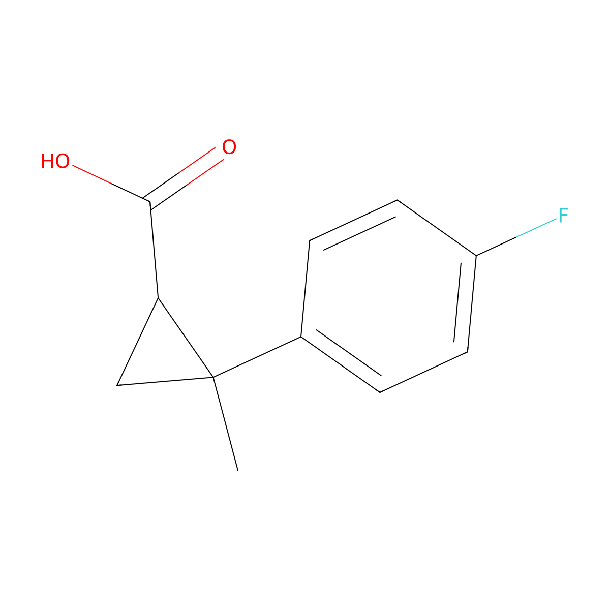 2-(4-Fluorophenyl)-2-methylcyclopropane-1-carboxylic acid molecular structure, CAS 1247638-06-7