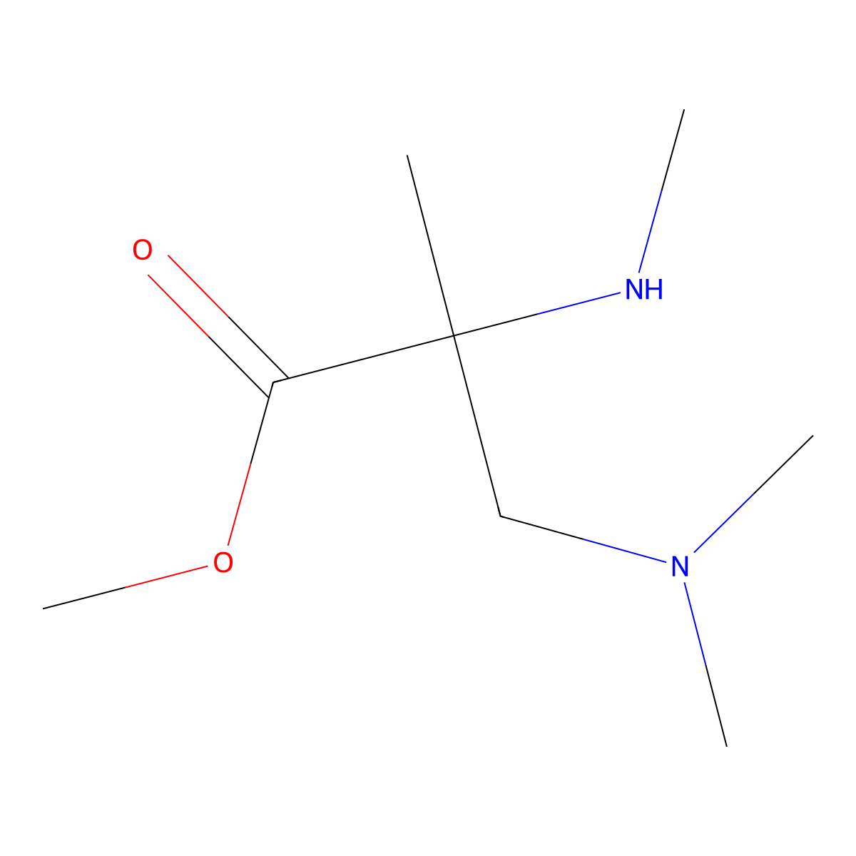 Methyl 3-(dimethylamino)-2-methyl-2-(methylamino)propanoate molecular structure, CAS 1247638-96-5