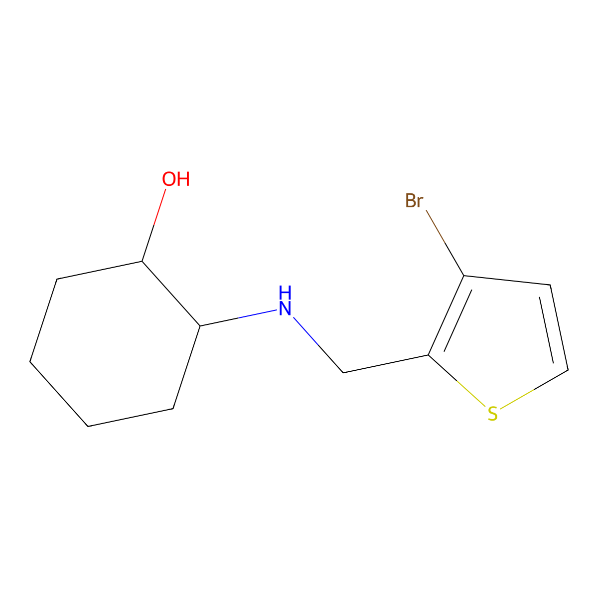 2-{[(3-Bromothiophen-2-yl)methyl]amino}cyclohexan-1-ol molecular structure, CAS 1247639-08-2