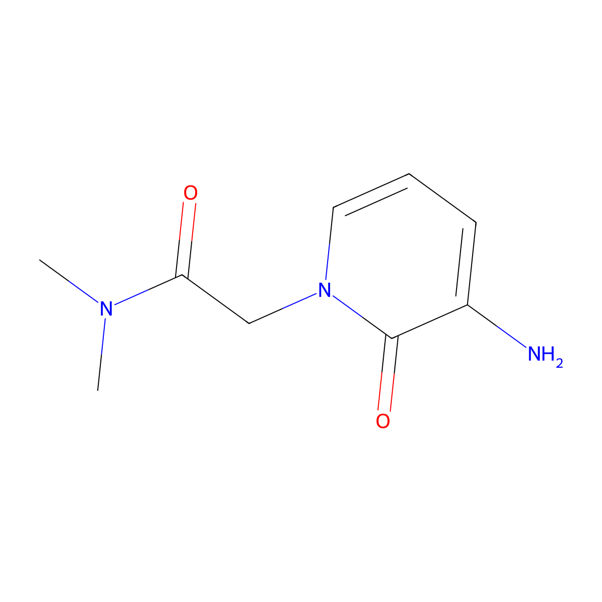 2-(3-amino-2-oxo-1,2-dihydropyridin-1-yl)-N,N-dimethylacetamide molecular structure, CAS 1247639-64-0