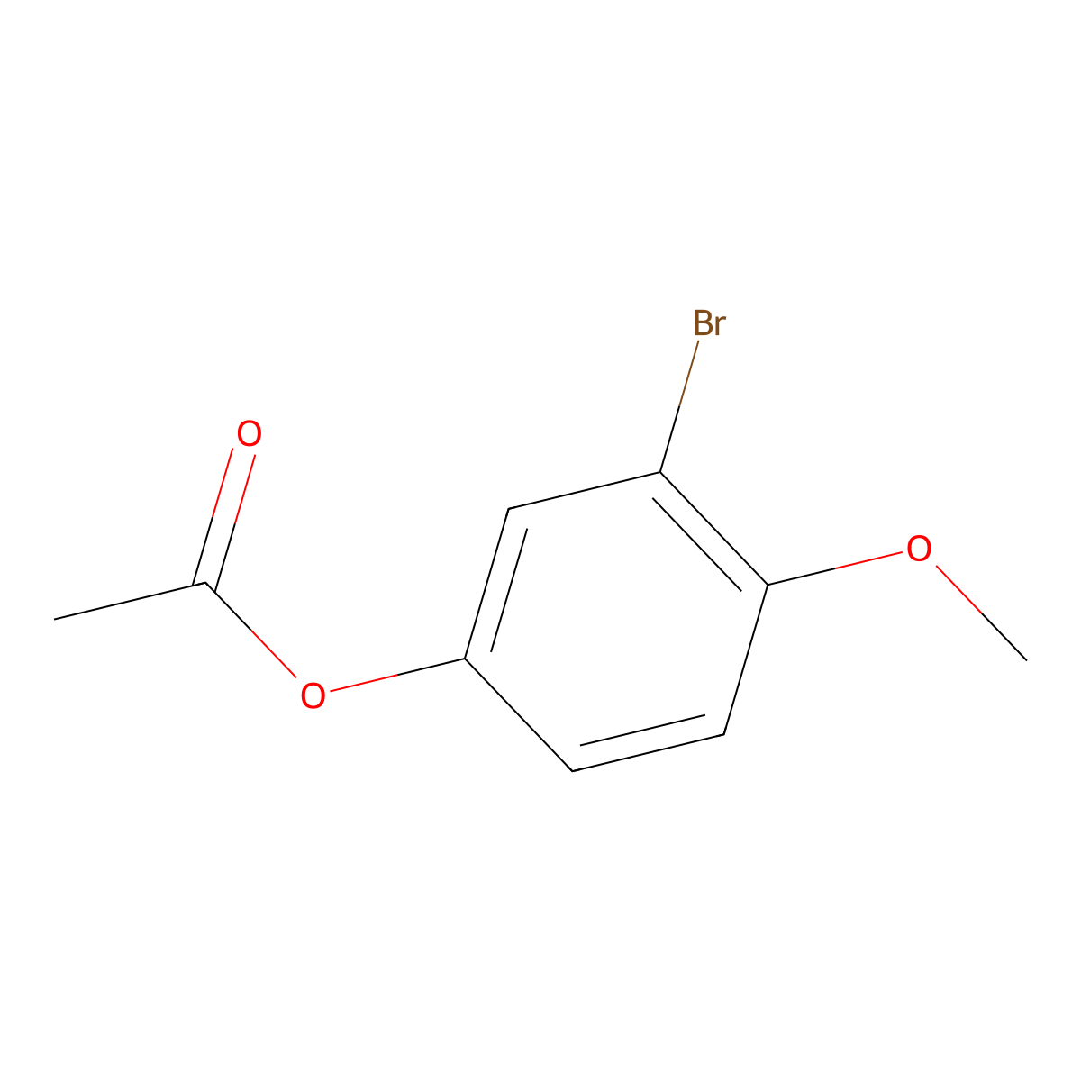 3-Bromo-4-methoxyphenyl acetate molecular structure, CAS 124764-37-0