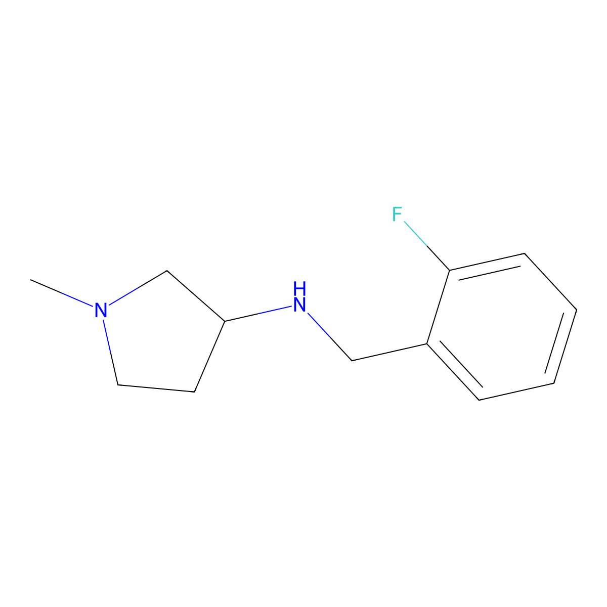 N-[(2-fluorophenyl)methyl]-1-methylpyrrolidin-3-amine molecular structure, CAS 1247640-98-7