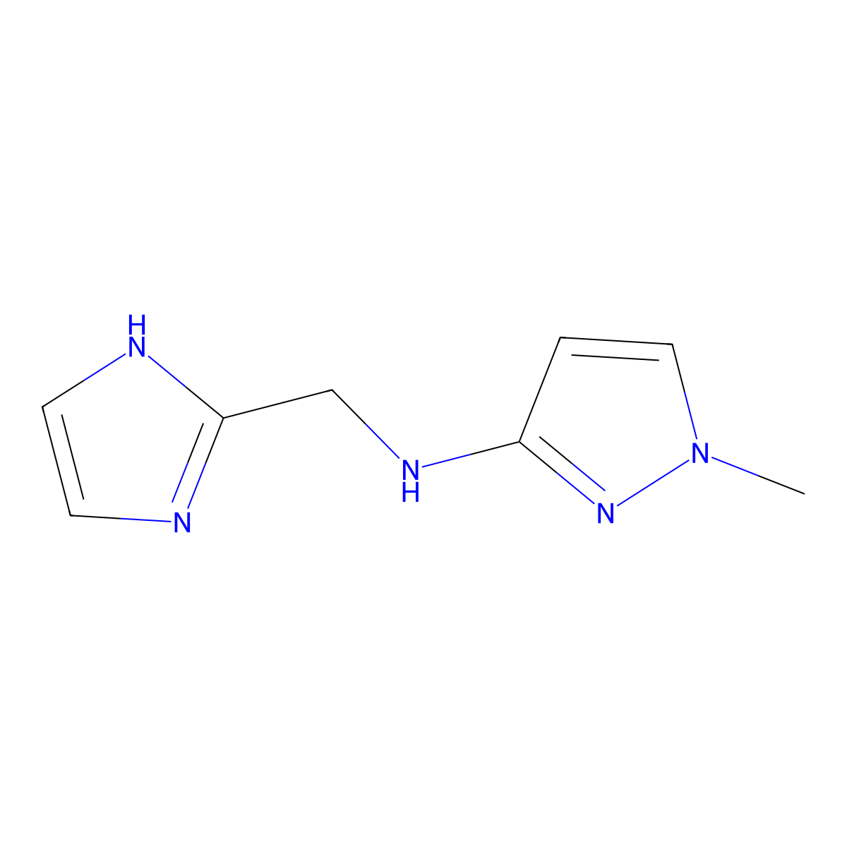 N-[(1H-imidazol-2-yl)methyl]-1-methyl-1H-pyrazol-3-amine molecular structure, CAS 1247644-07-0
