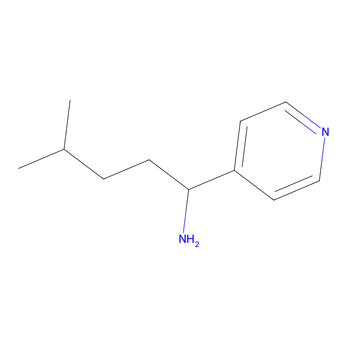 4-Methyl-1-(pyridin-4-YL)pentan-1-amine molecular structure, CAS 1247644-83-2