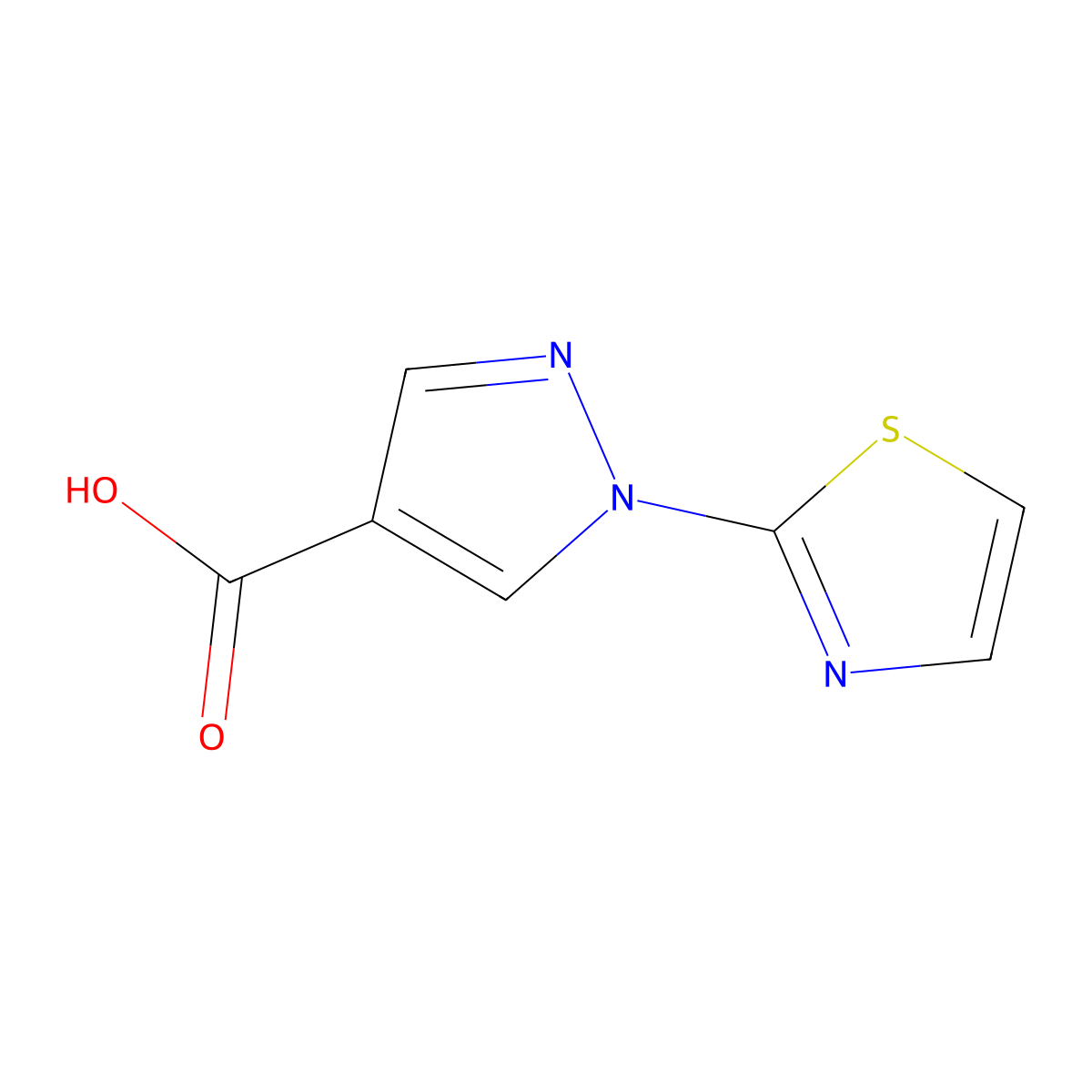 1-(1,3-thiazol-2-yl)-1H-pyrazole-4-carboxylic acid molecular structure, CAS 1247644-96-7