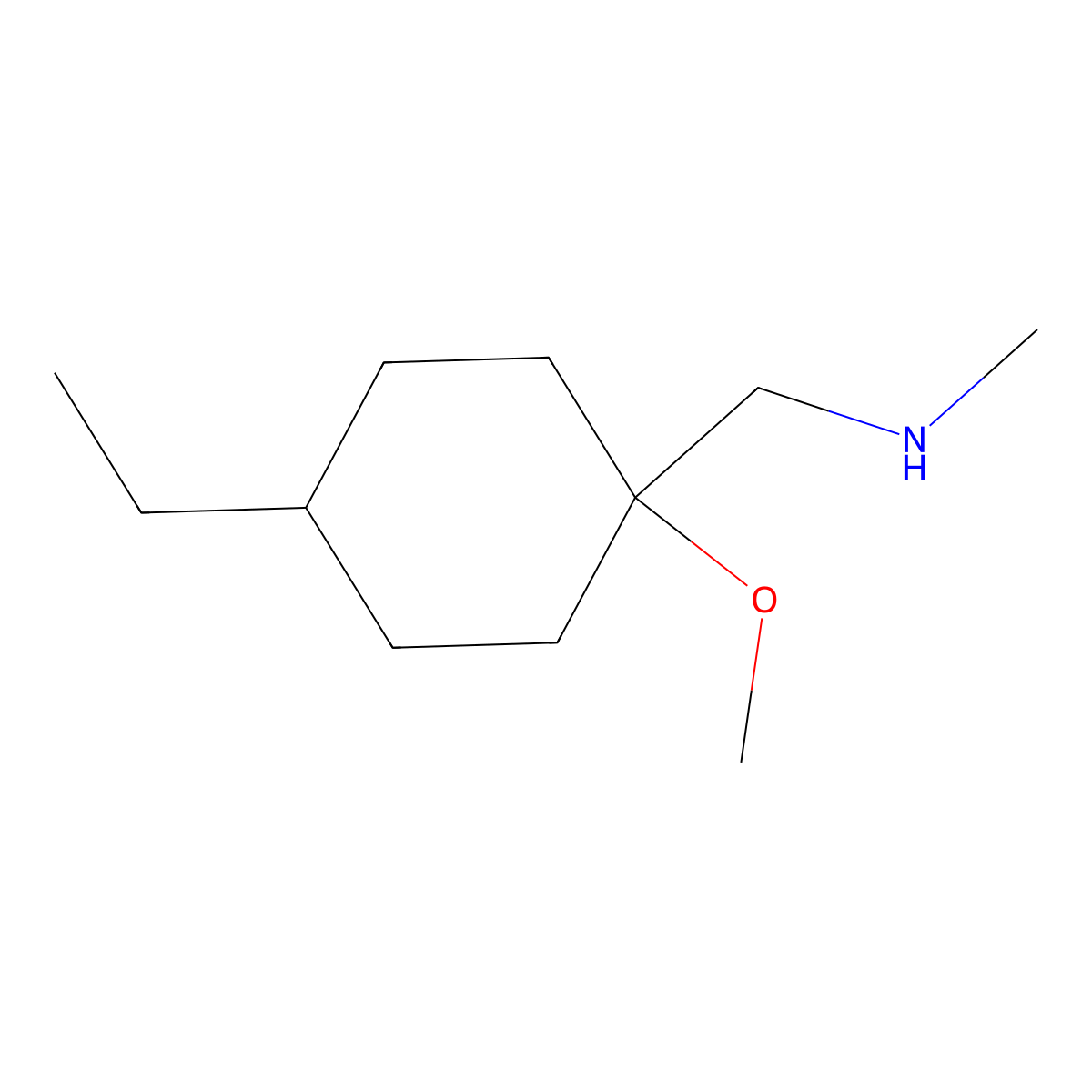 [(4-Ethyl-1-methoxycyclohexyl)methyl](methyl)amine molecular structure, CAS 1247645-43-7