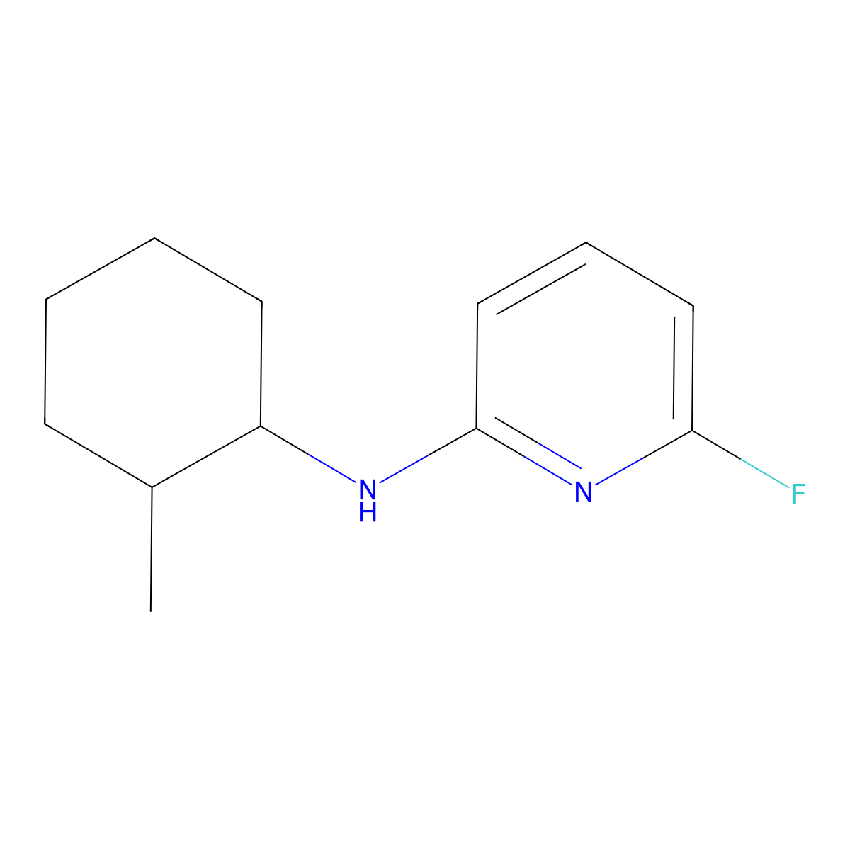 6-fluoro-N-(2-methylcyclohexyl)pyridin-2-amine molecular structure, CAS 1247647-94-4