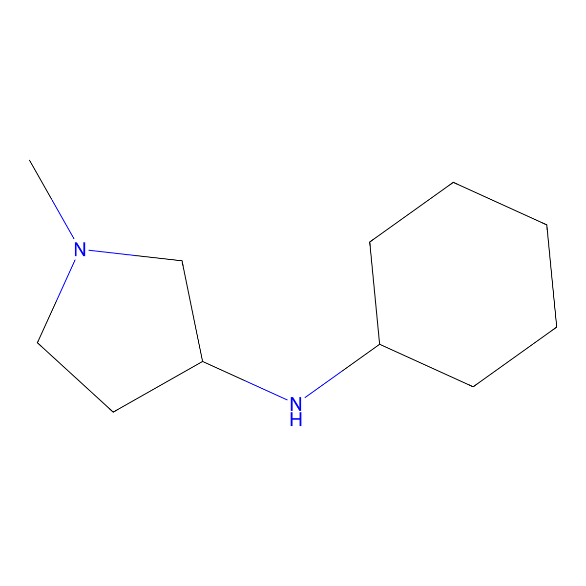 N-cyclohexyl-1-methylpyrrolidin-3-amine molecular structure, CAS 1247648-08-3