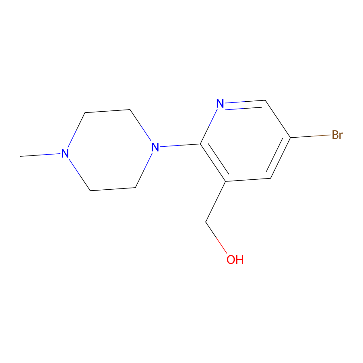 [5-Bromo-2-(4-methylpiperazin-1-yl)pyridin-3-yl]methanol molecular structure, CAS 1247648-15-2