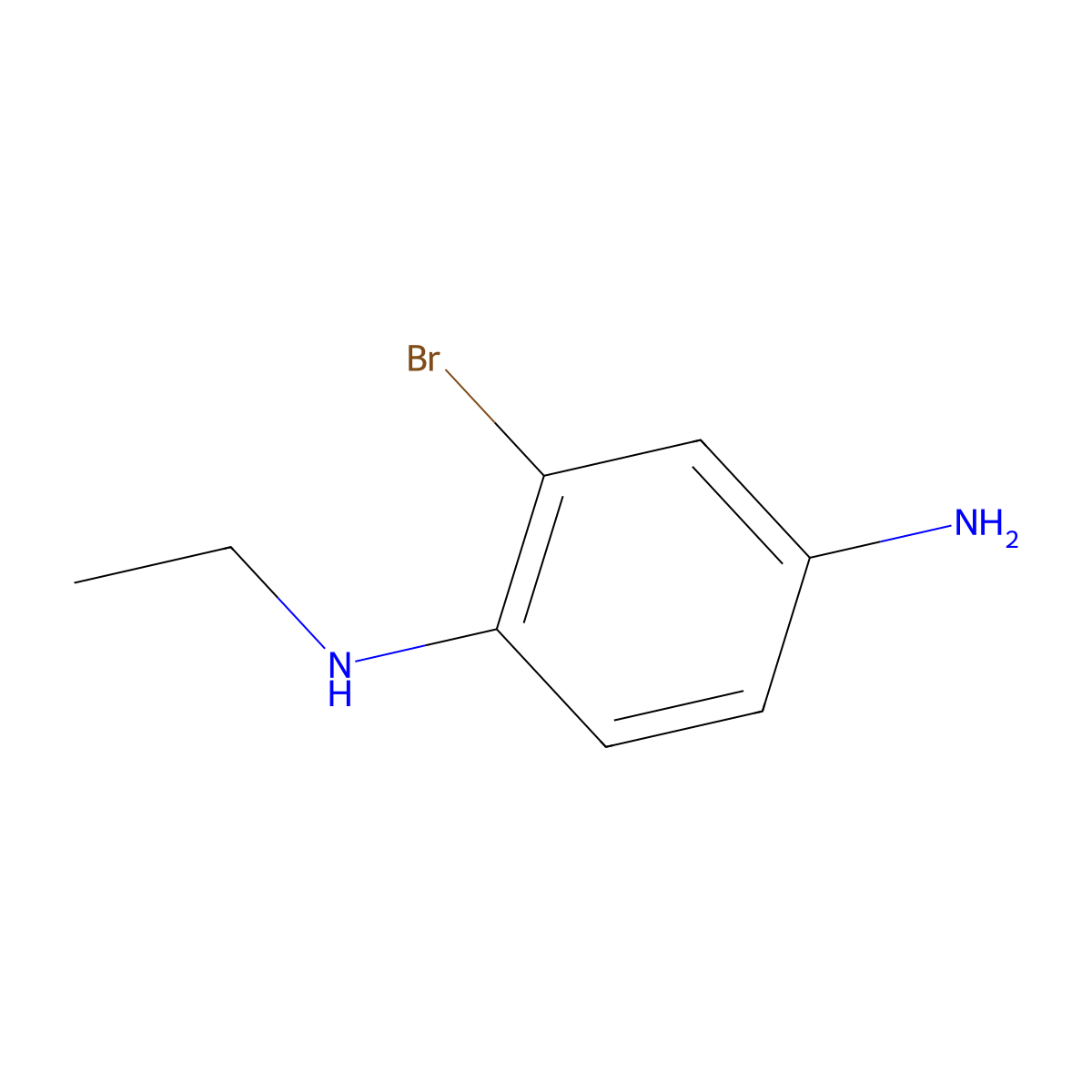 2-bromo-1-N-ethylbenzene-1,4-diamine molecular structure, CAS 1247648-17-4