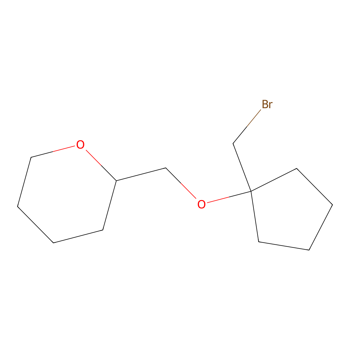 2-({[1-(Bromomethyl)cyclopentyl]oxy}methyl)oxane molecular structure, CAS 1247648-51-6