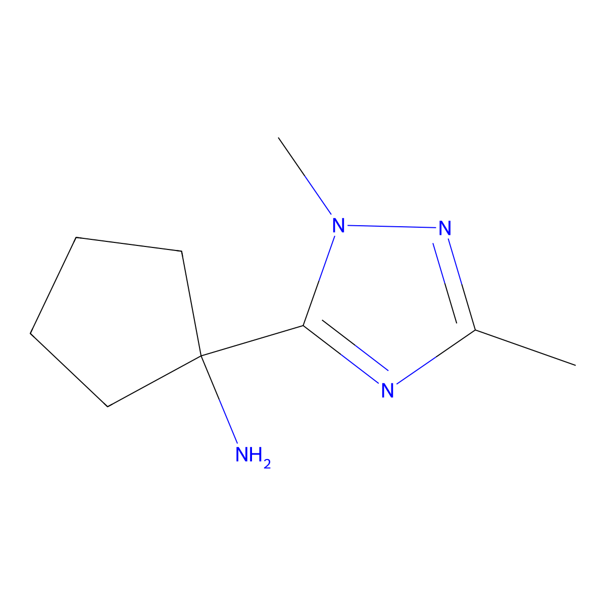 1-(1,3-Dimethyl-1h-1,2,4-triazol-5-yl)cyclopentan-1-amine molecular structure, CAS 1247649-02-0