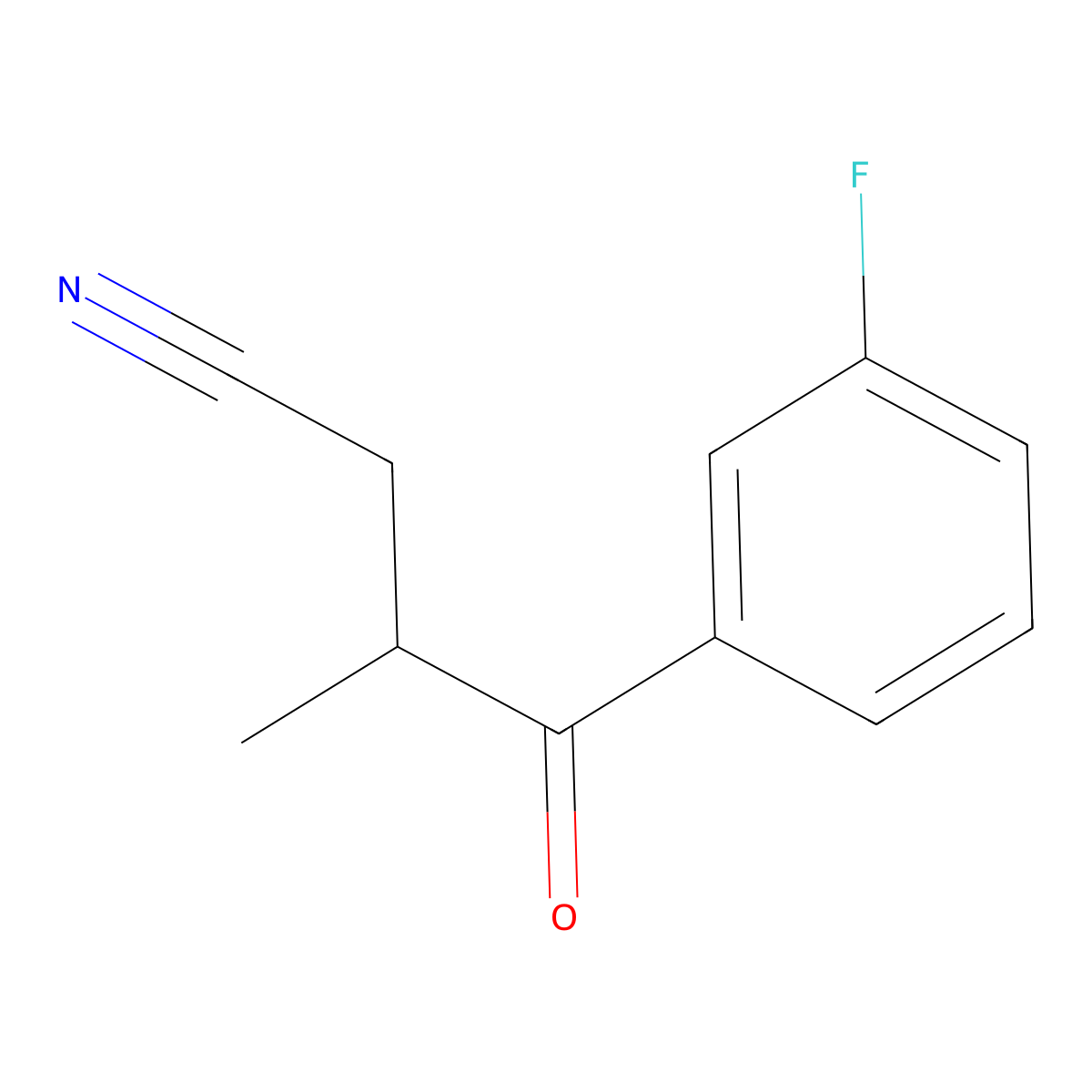 4-(3-Fluorophenyl)-3-methyl-4-oxobutanenitrile molecular structure, CAS 1247651-44-0