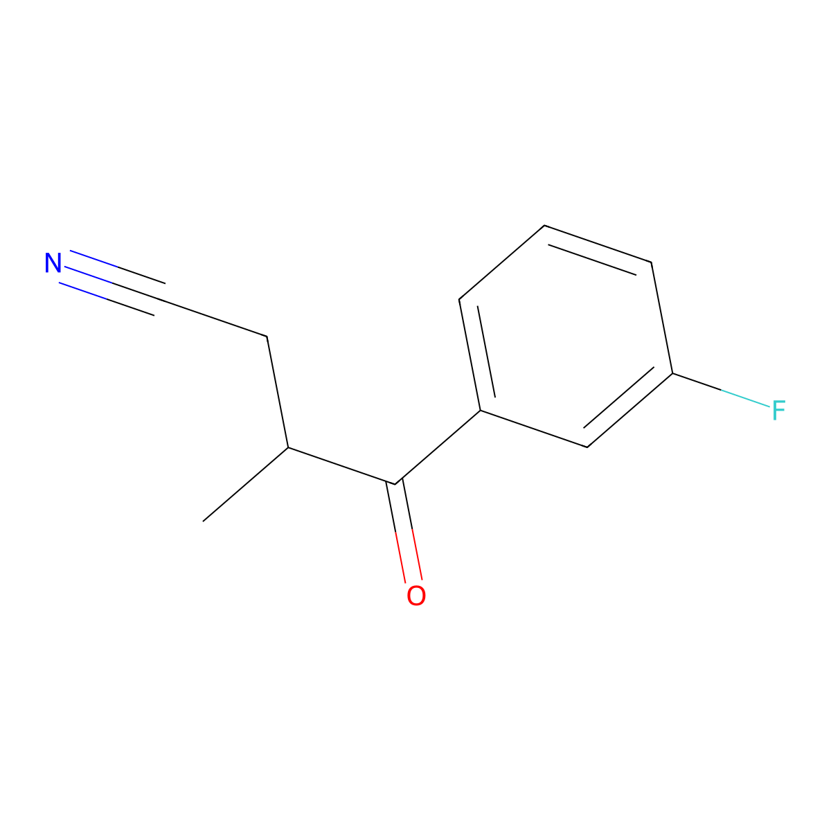 4-(3-Fluorophenyl)-3-methyl-4-oxobutanenitrile molecular structure, CAS 1247651-44-0
