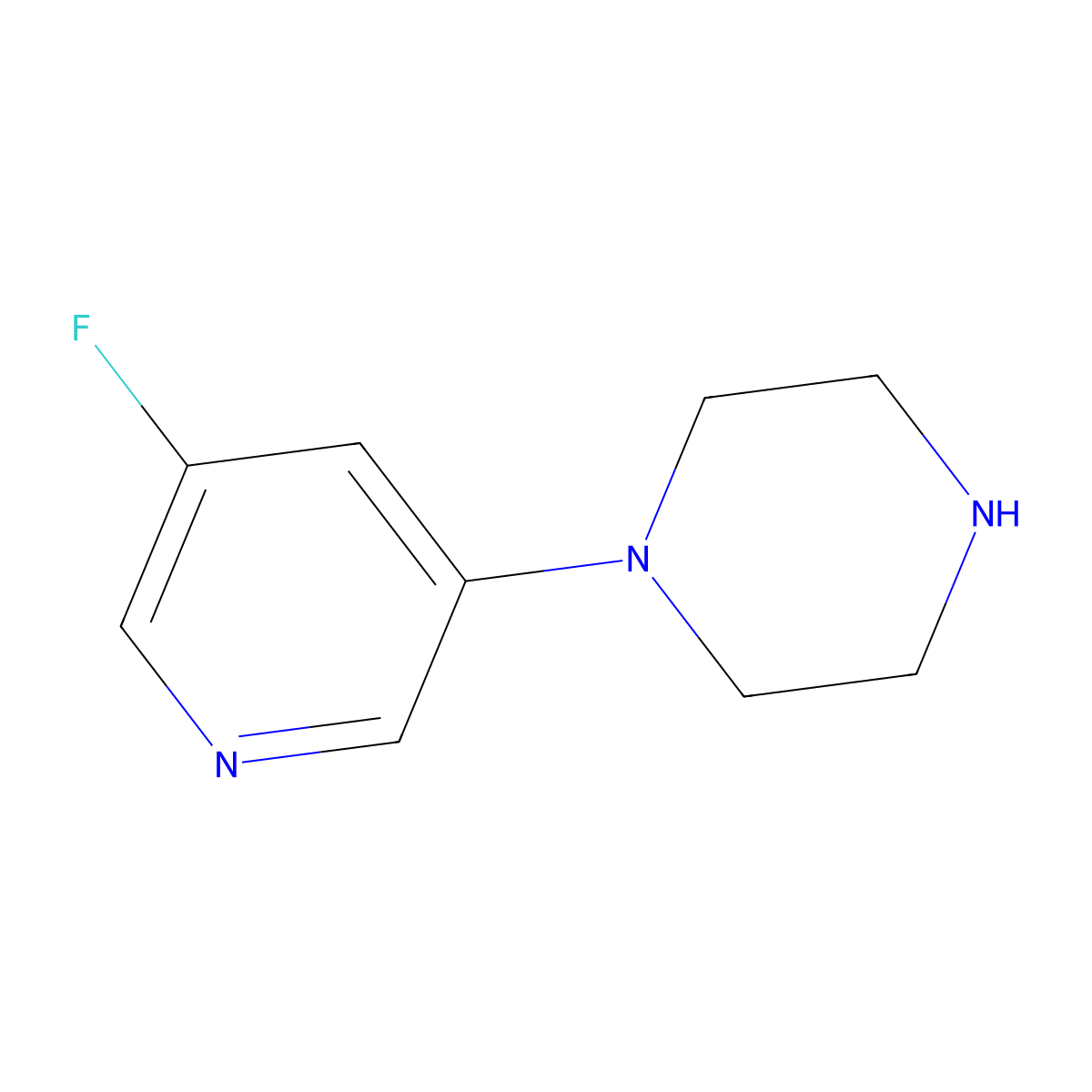 1-(5-Fluoropyridin-3-yl)piperazine molecular structure, CAS 1247652-06-7