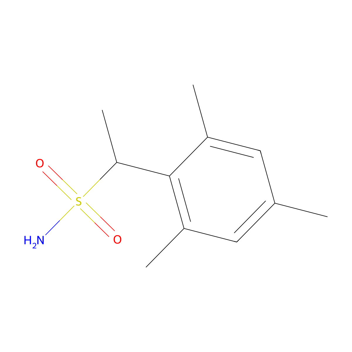 1-Mesitylethane-1-sulfonamide molecular structure, CAS 1247653-77-5