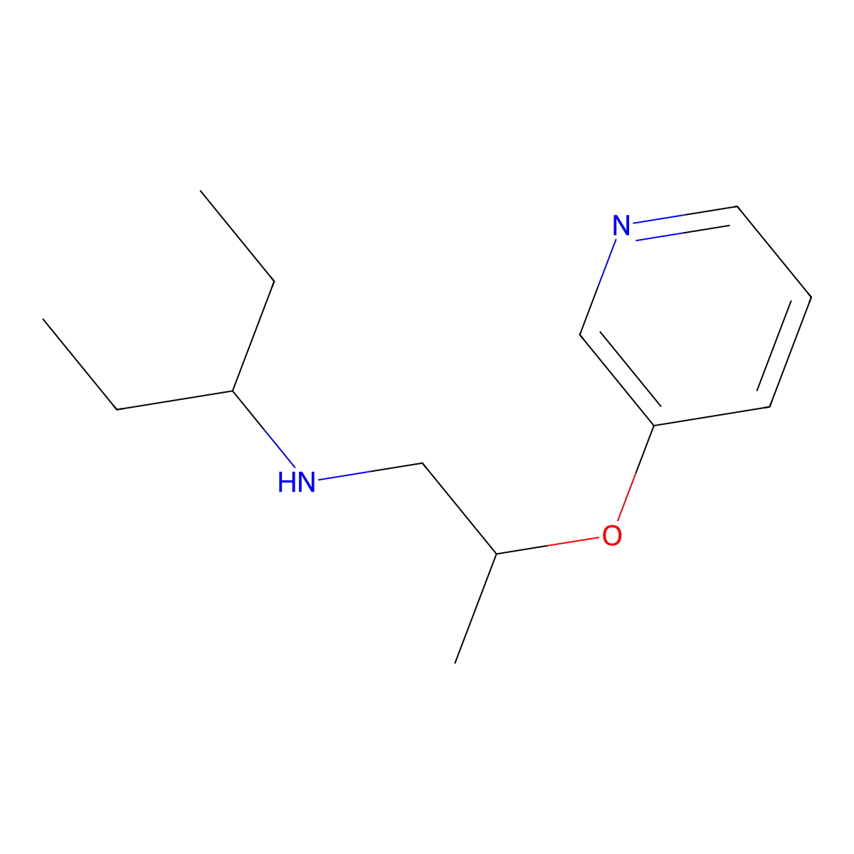 (Pentan-3-yl)[2-(pyridin-3-yloxy)propyl]amine molecular structure, CAS 1247654-31-4