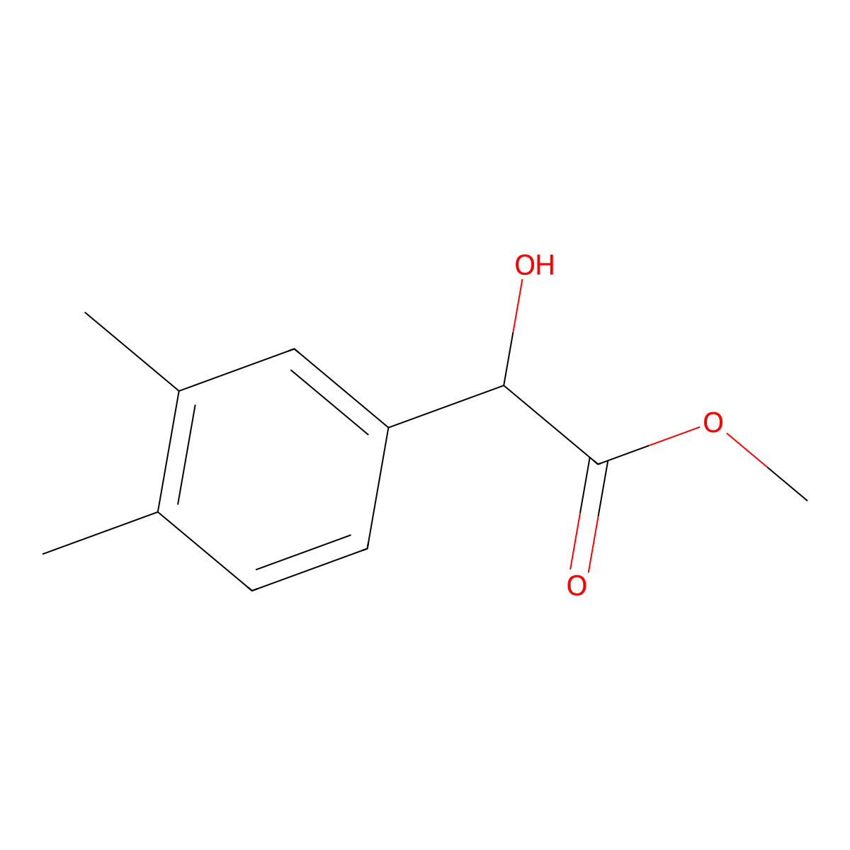 Methyl 2-(3,4-dimethylphenyl)-2-hydroxyacetate molecular structure, CAS 1247654-56-3