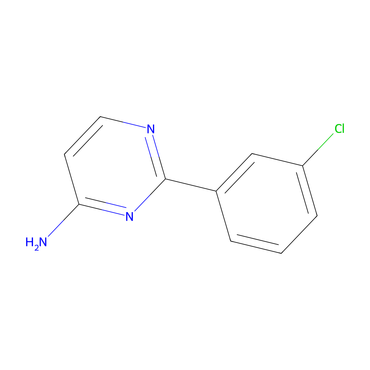 2-(3-Chlorophenyl)pyrimidin-4-amine molecular structure, CAS 1247655-24-8