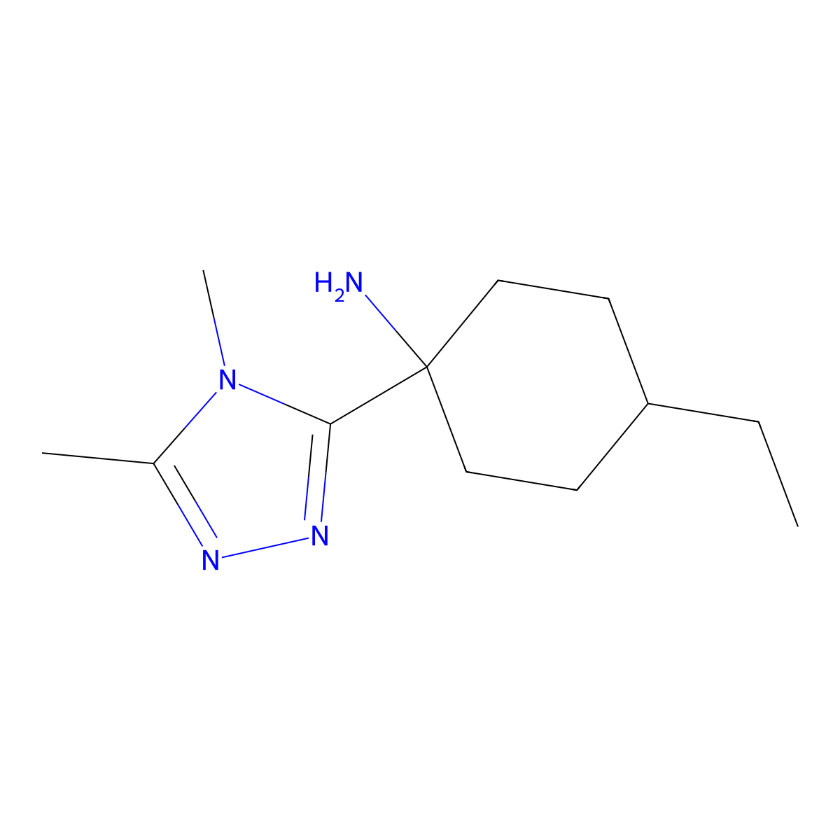 1-(4,5-Dimethyl-4h-1,2,4-triazol-3-yl)-4-ethylcyclohexan-1-amine molecular structure, CAS 1247655-78-2