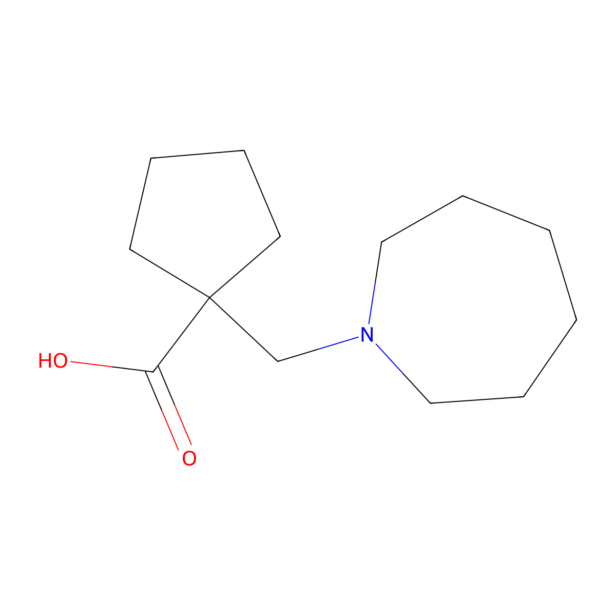 1-(Azepan-1-ylmethyl)cyclopentane-1-carboxylic acid molecular structure, CAS 1247657-45-9