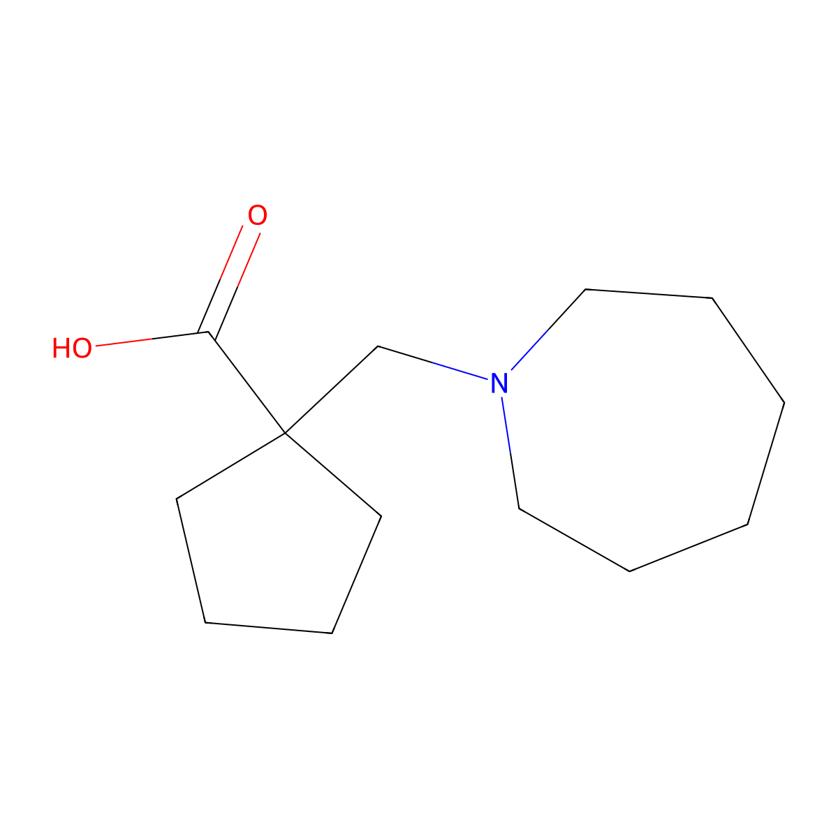 1-(Azepan-1-ylmethyl)cyclopentane-1-carboxylic acid molecular structure, CAS 1247657-45-9