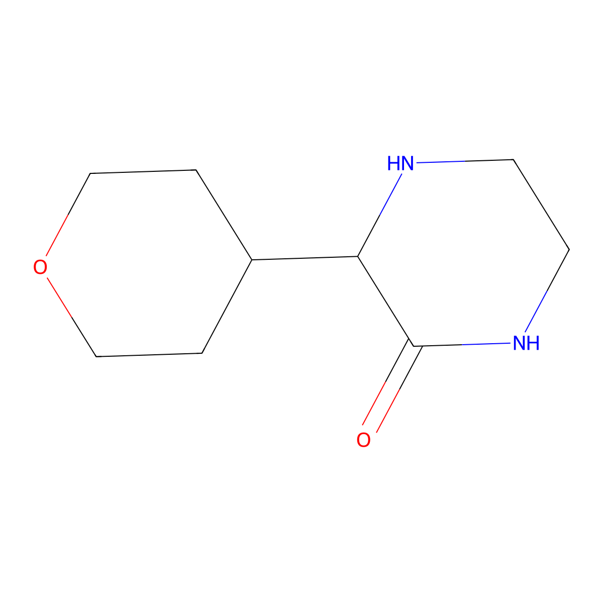 3-(Oxan-4-yl)piperazin-2-one molecular structure, CAS 1247658-45-2
