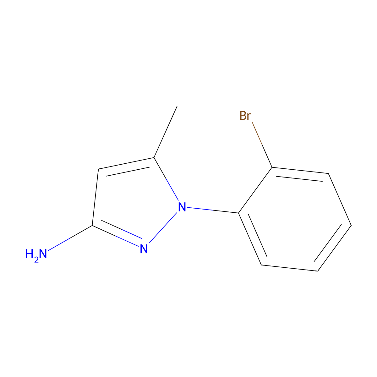 1-(2-Bromophenyl)-5-methyl-1H-pyrazol-3-amine molecular structure, CAS 1247661-11-5