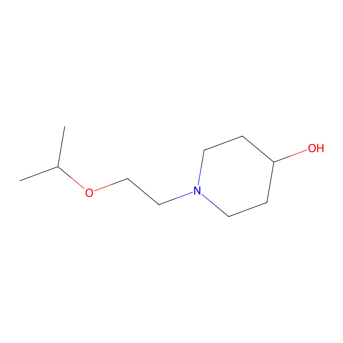 1-[2-(Propan-2-yloxy)ethyl]piperidin-4-ol molecular structure, CAS 1247662-19-6