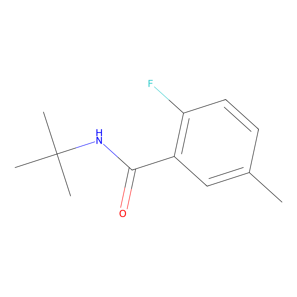 N-(1,1-Dimethylethyl)-2-fluoro-5-methylbenzamide molecular structure, CAS 1247662-24-3