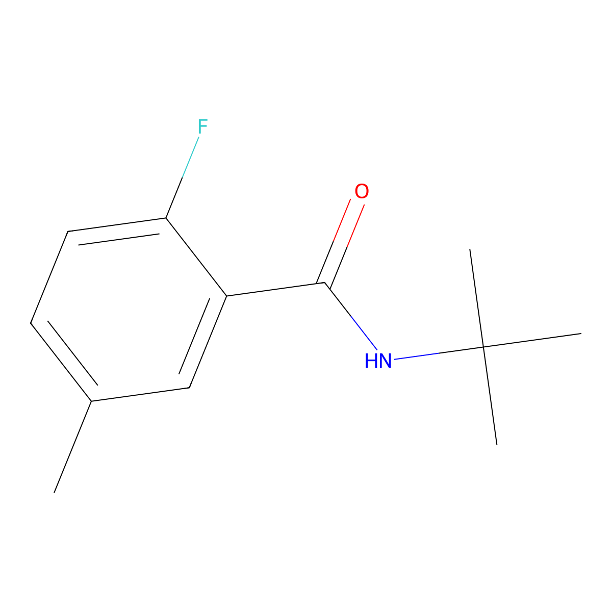 N-(1,1-Dimethylethyl)-2-fluoro-5-methylbenzamide molecular structure, CAS 1247662-24-3