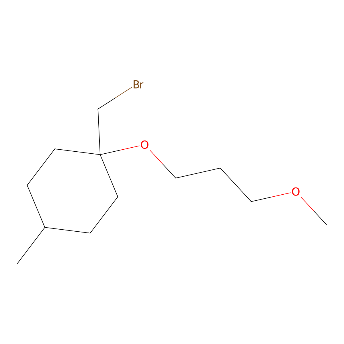 1-(Bromomethyl)-1-(3-methoxypropoxy)-4-methylcyclohexane molecular structure, CAS 1247663-75-7