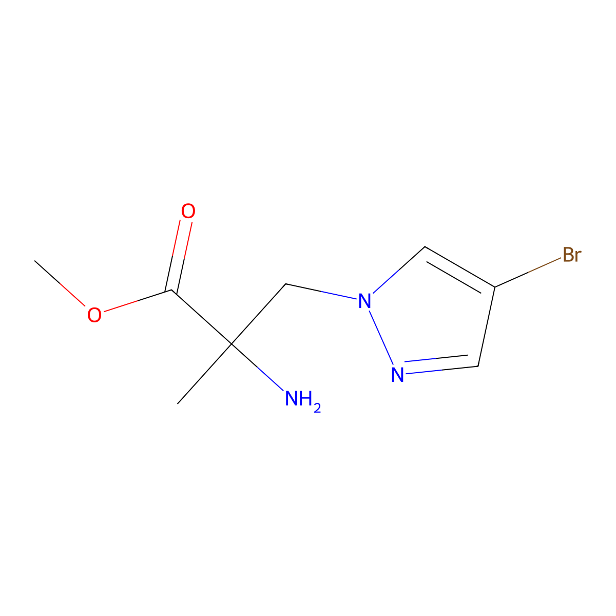 Methyl 2-amino-3-(4-bromo-1h-pyrazol-1-yl)-2-methylpropanoate molecular structure, CAS 1247664-49-8