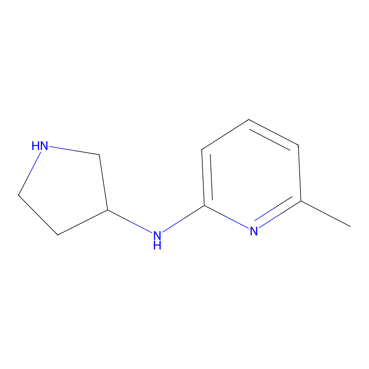 6-methyl-N-(pyrrolidin-3-yl)pyridin-2-amine molecular structure, CAS 1247664-81-8