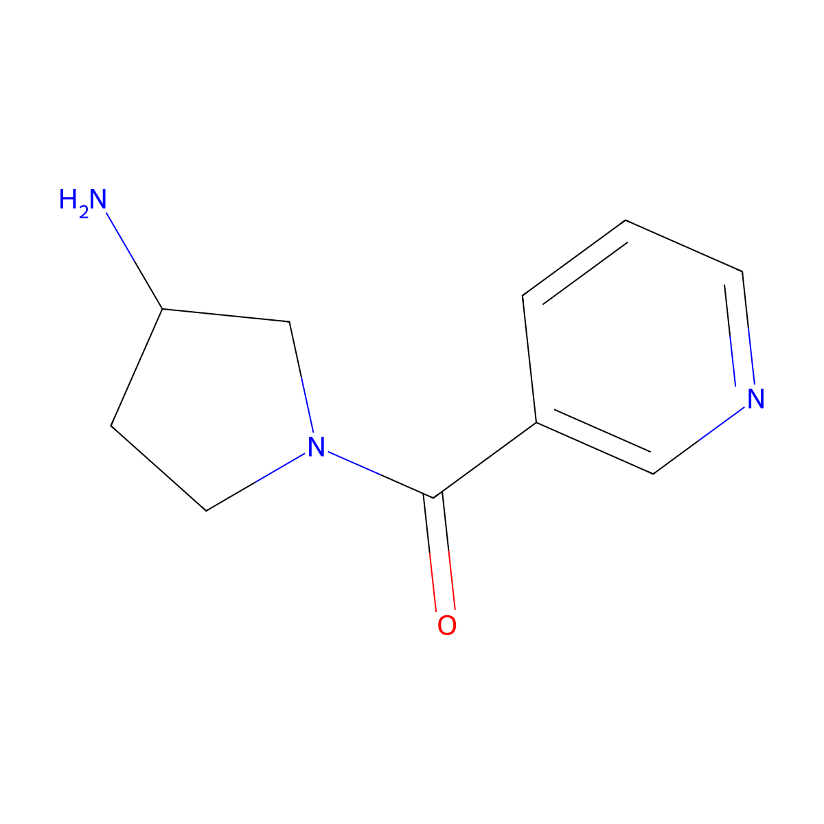 1-(Pyridine-3-carbonyl)pyrrolidin-3-amine molecular structure, CAS 1247665-20-8