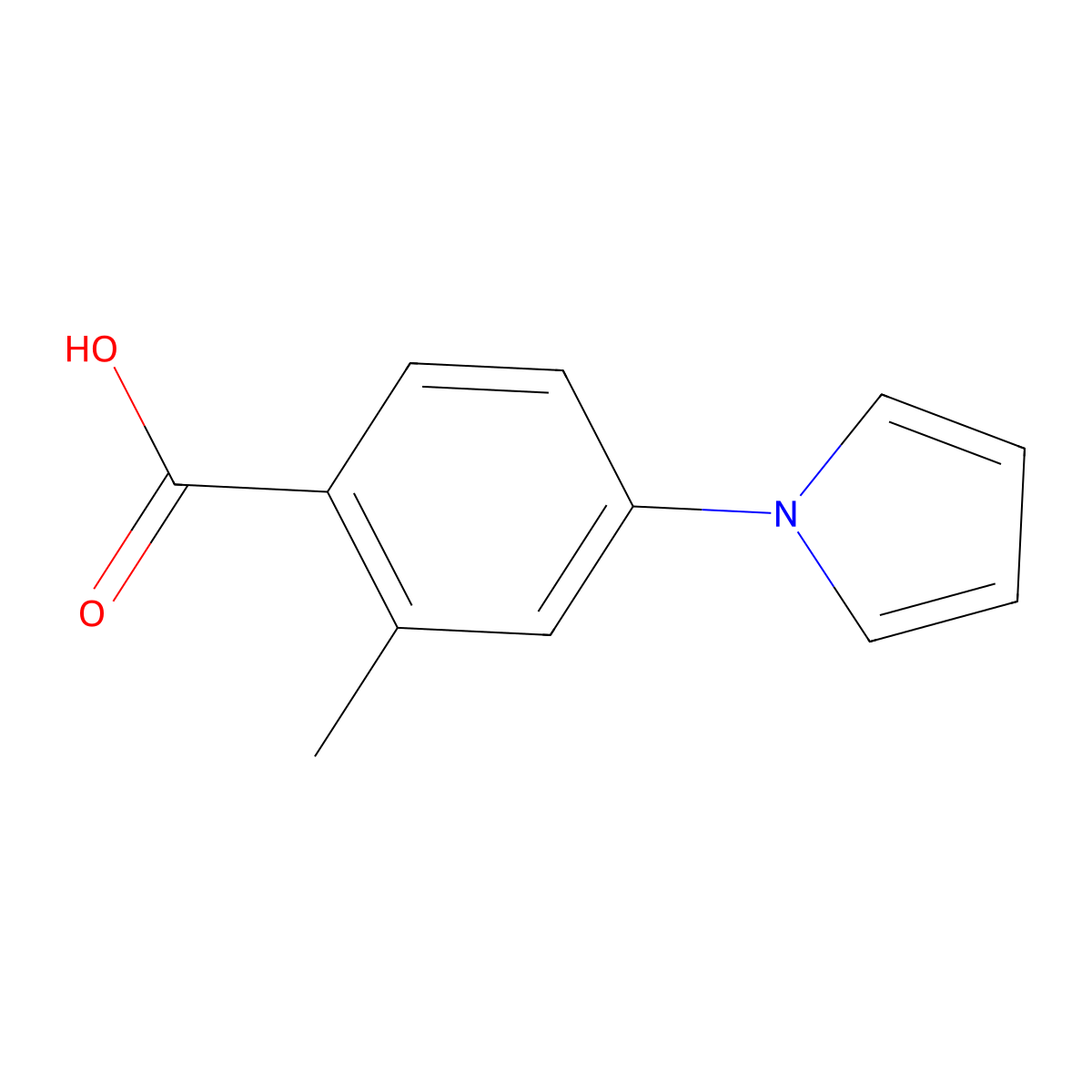 2-methyl-4-(1H-pyrrol-1-yl)benzoic acid molecular structure, CAS 1247666-07-4