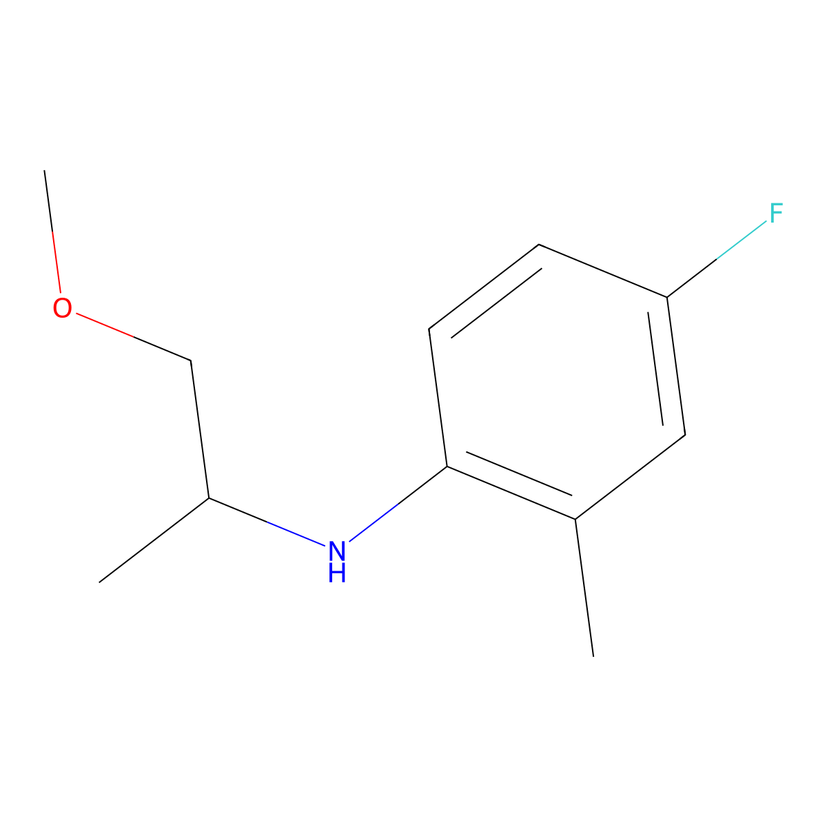 4-fluoro-N-(1-methoxypropan-2-yl)-2-methylaniline molecular structure, CAS 1247666-85-8